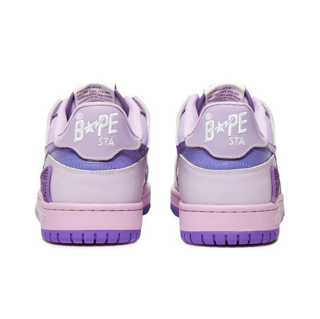 White and Purple BAPE SK8 Sta Sneakers - product image from the listing.