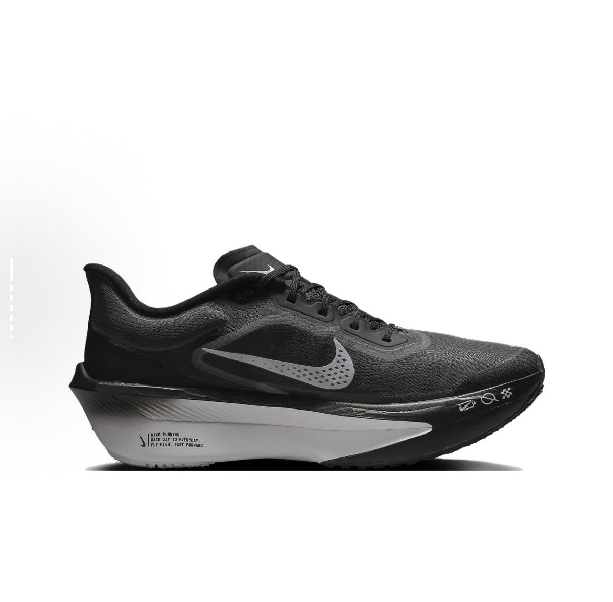 Black and White Nike Zoom Fly Running Shoes - product image from the listing.