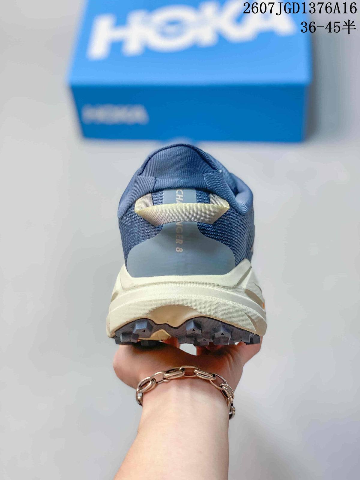 Women's HOKA Challenger 8 Running Shoes Blue - product image from the listing.