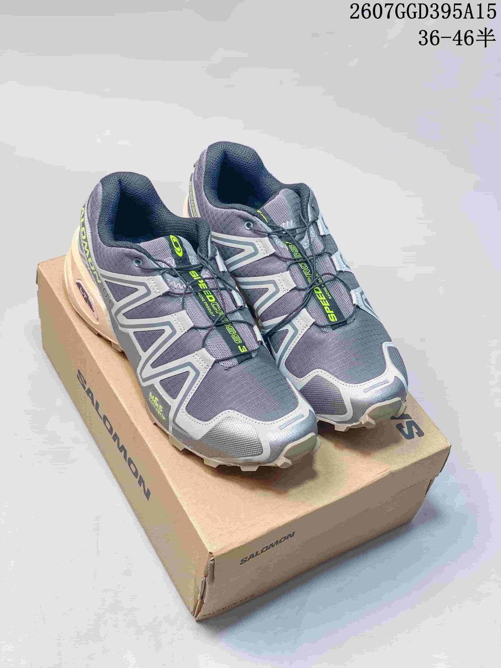 Salomon SPEEDCROSS 3 Trail Running Shoes in Gray Lime 2607GGD395A15 - product image from the listing.