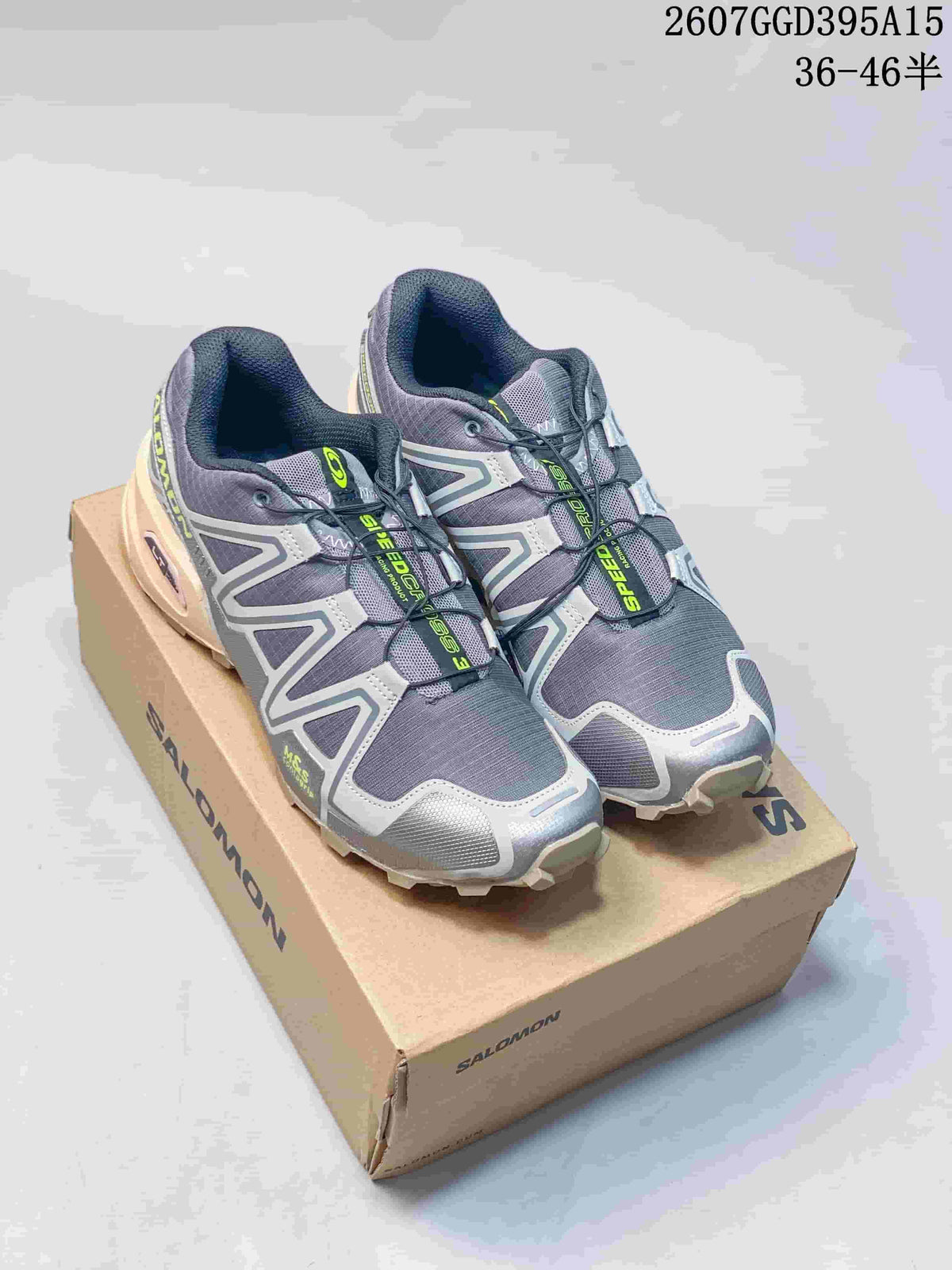 Salomon SPEEDCROSS 3 Trail Running Shoes in Gray Lime 2607GGD395A15 - product image from the listing.