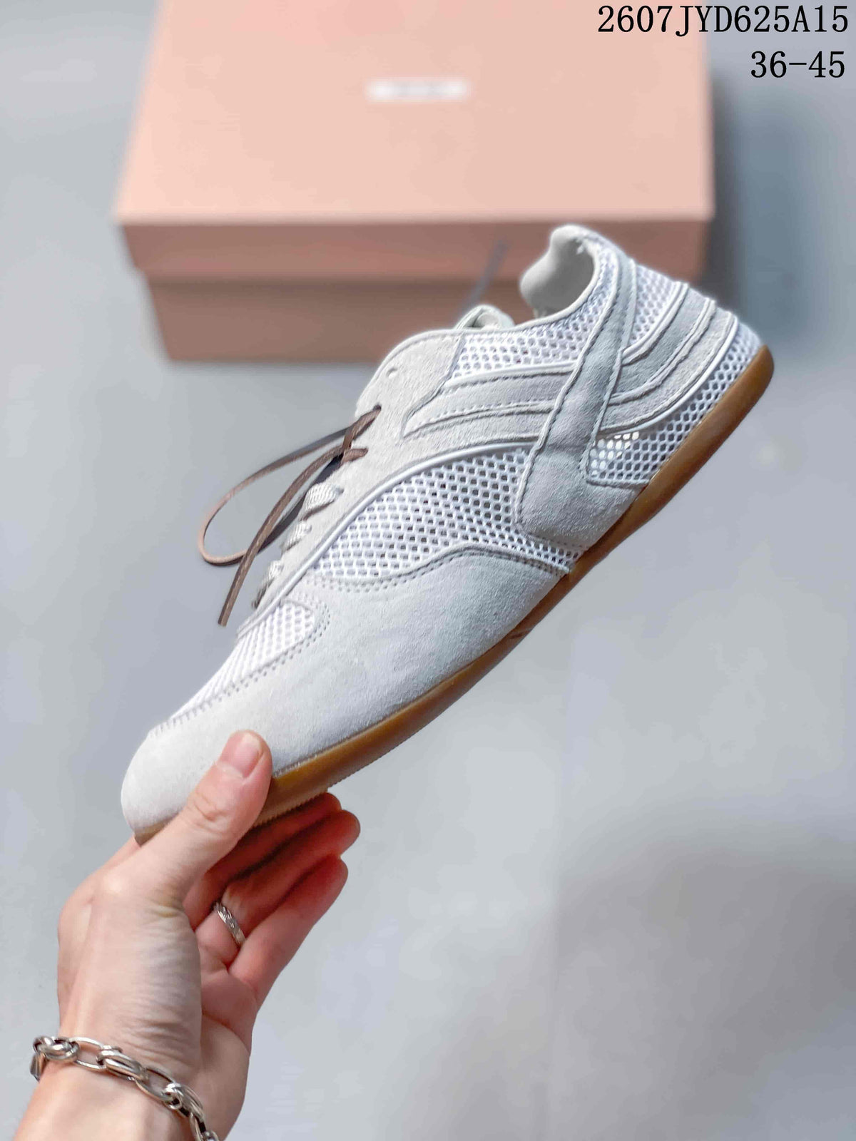 Miu Miu Gymnasium Low-Cut Sneakers White Grey Gum Sole - product image from the listing.