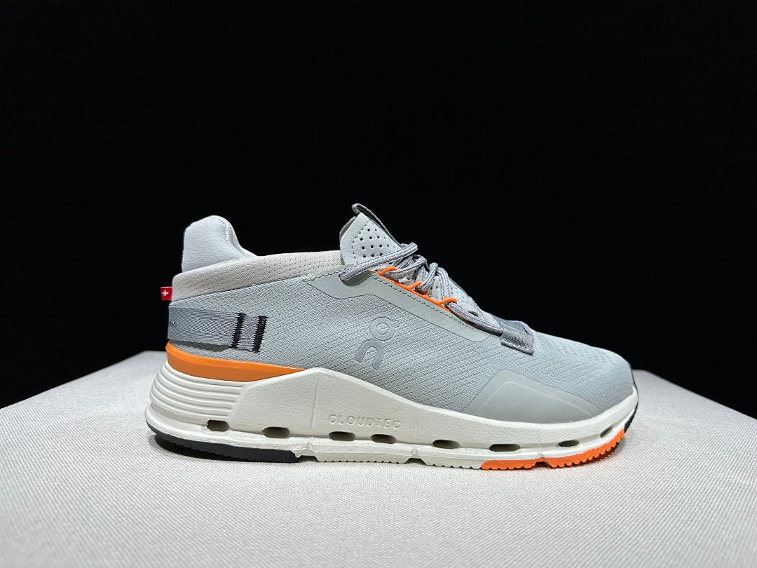 On Cloudnova 2 Sneakers in Gray and Orange - product image from the listing.