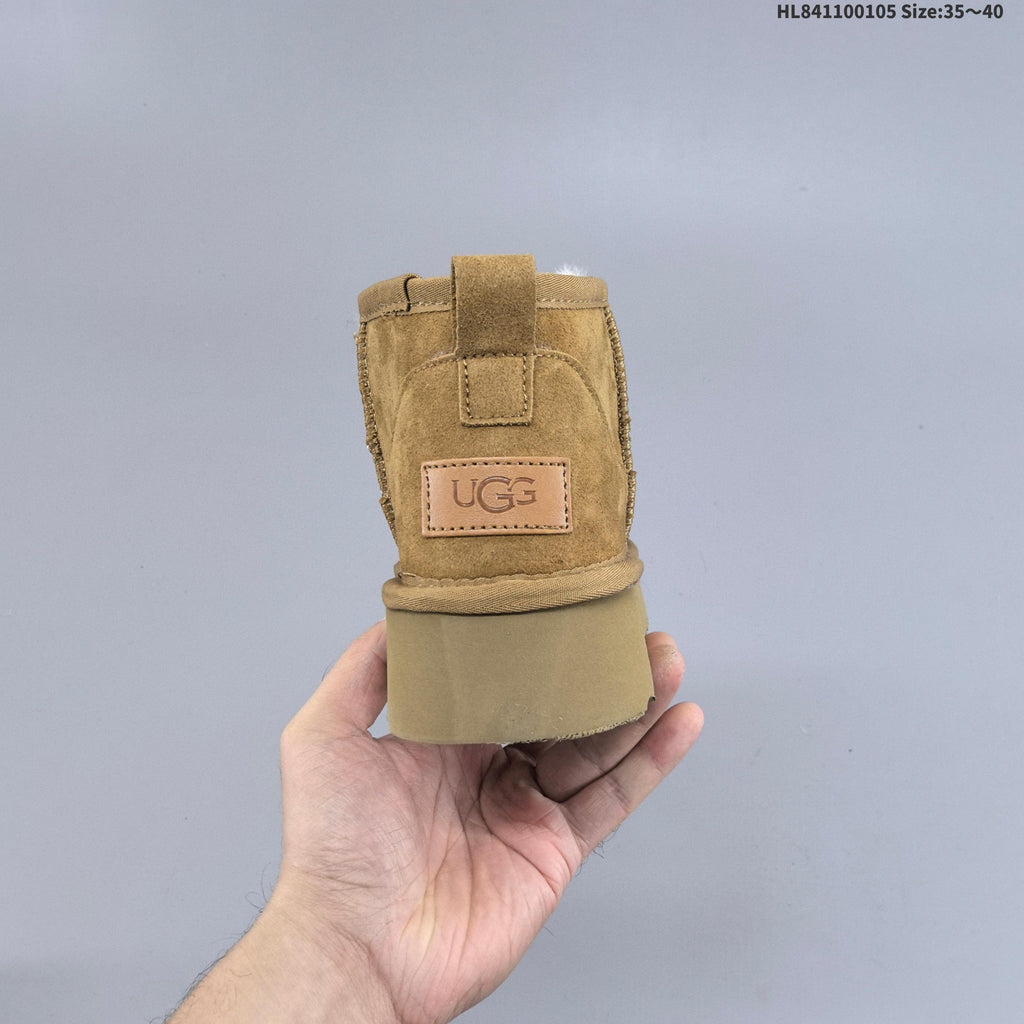 Chestnut UGG-Style Mini Platform Winter Boots - product image from the listing.