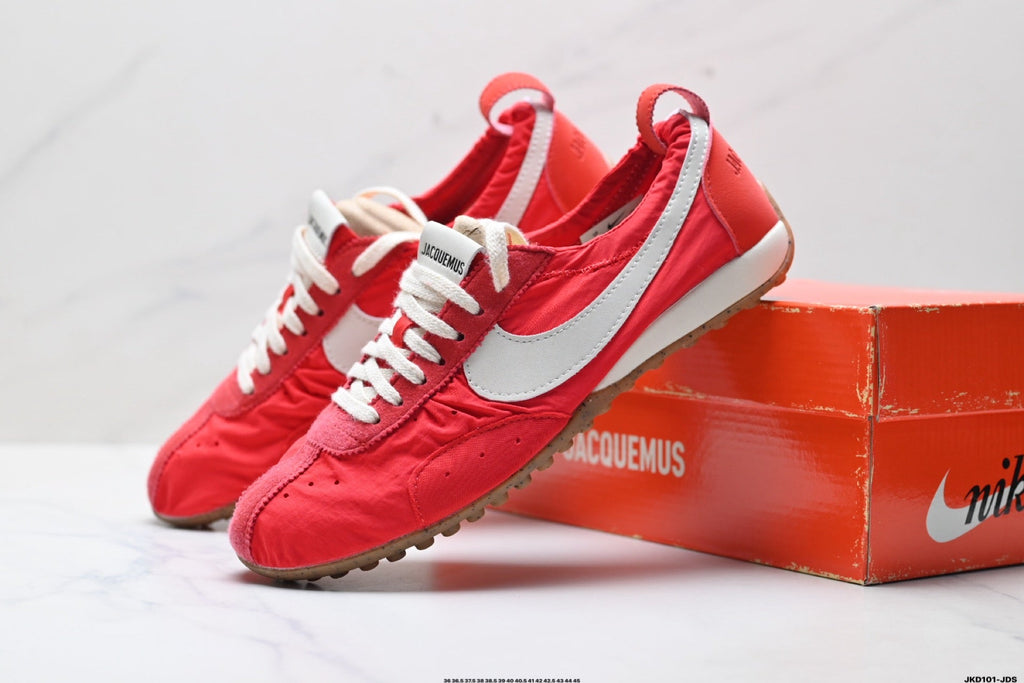 Red and White Nike Jacquemus Low-Profile Sneakers - product image from the listing.