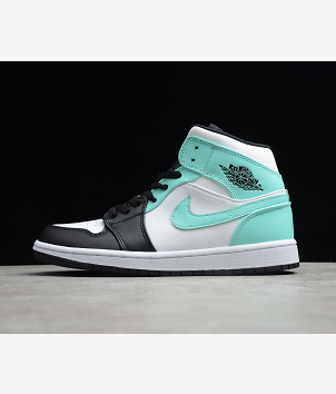 Jordan 1 High Tiffany Sneakers in Black White Turquoise - product image from the listing.