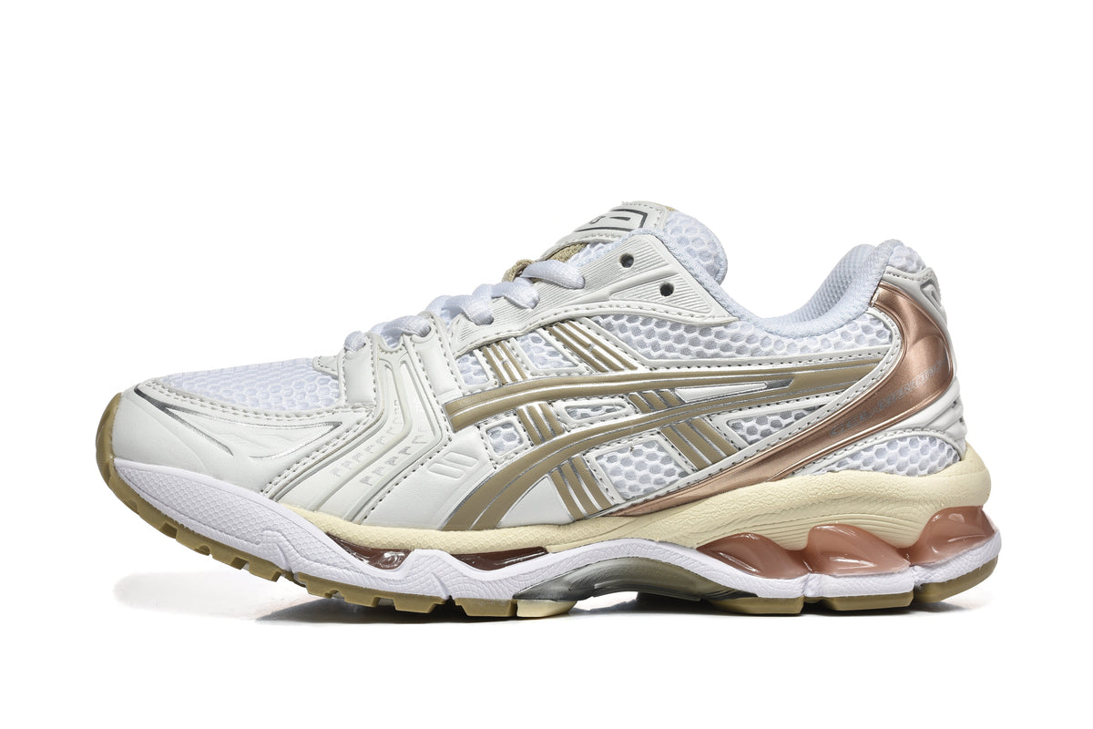 ASICS GEL-KAYANO 14 Sneakers in White Gold - product image from the listing.