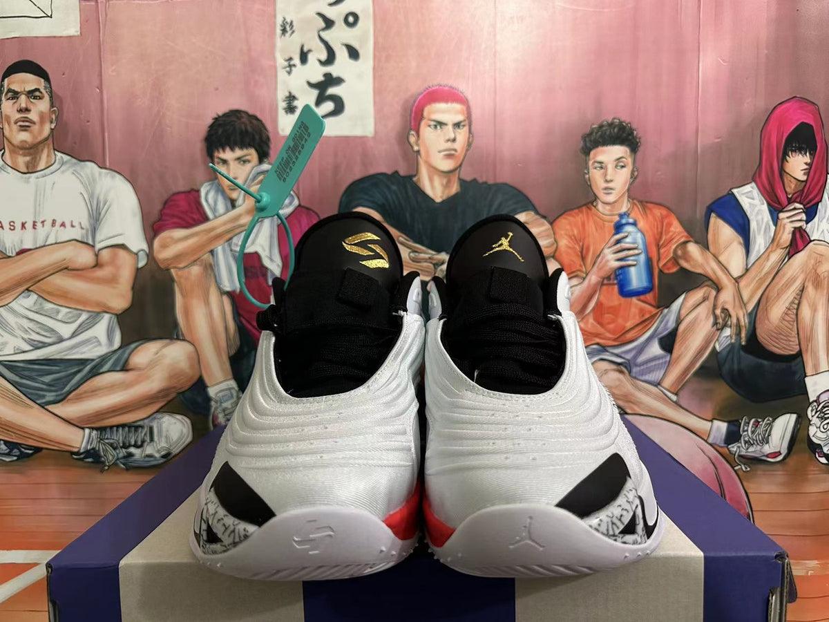 Jordan Luka 3 Basketball Shoes in White Black Grey - product image from the listing.