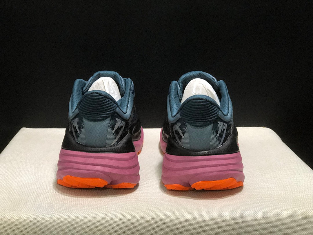Blue and Orange HOKA Stinson 7 Trail Running Shoes - product image from the listing.