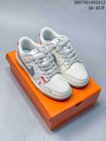 Nike SB Dunk Low Sneakers in White Gray Red 2607ND1602A12 - product image from the listing.