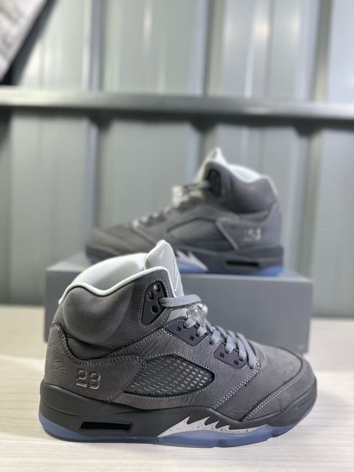 Air Jordan 5 Sneakers in Wolf Grey DD0587-002 - product image from the listing.