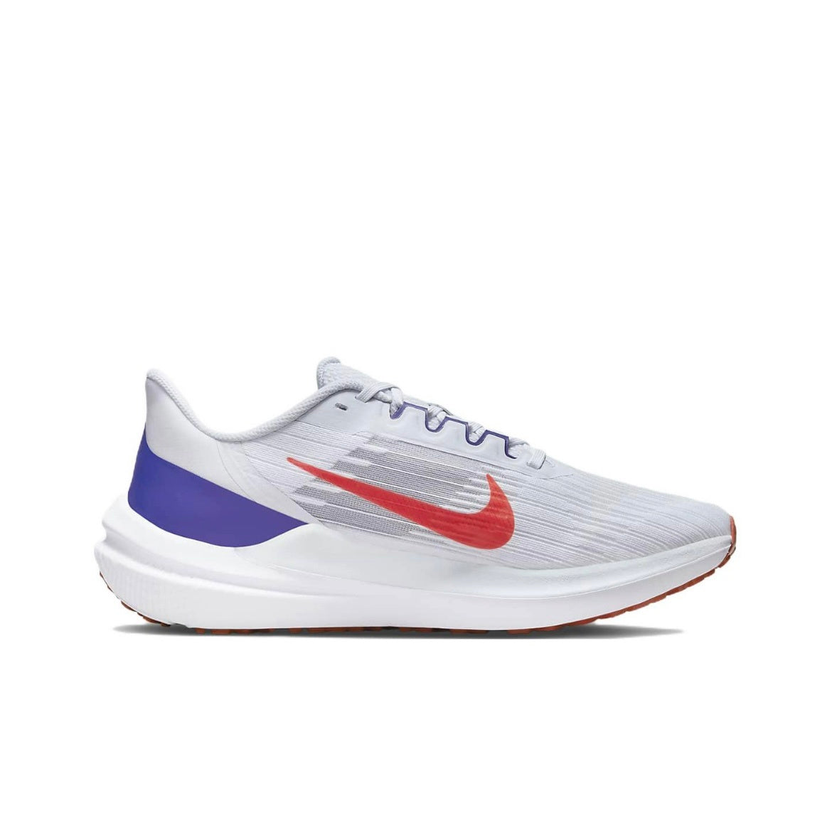 Nike Air Winflo 9 Running Shoes in White Red Blue DD6203-006 - product image from the listing.