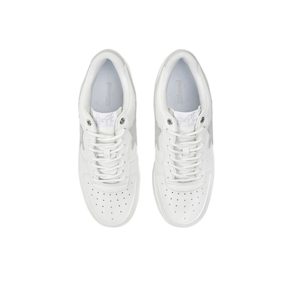White and Grey BAPE STA Low Sneakers - product image from the listing.