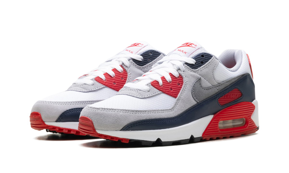 "White/Cool Grey-university Red" AIR MAX 90 DM0029 117 - product image from the listing.