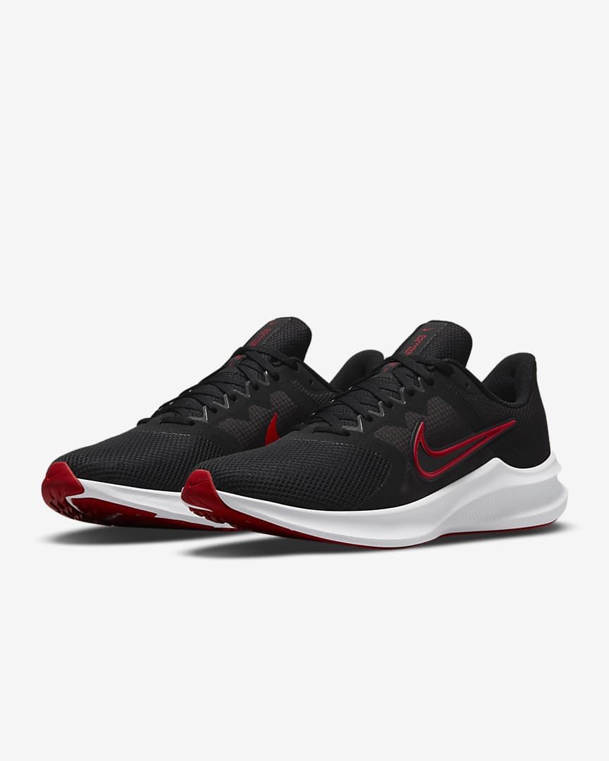 Nike Downshifter 11 Running Shoes in Black Red CW3411-005 - product image from the listing.