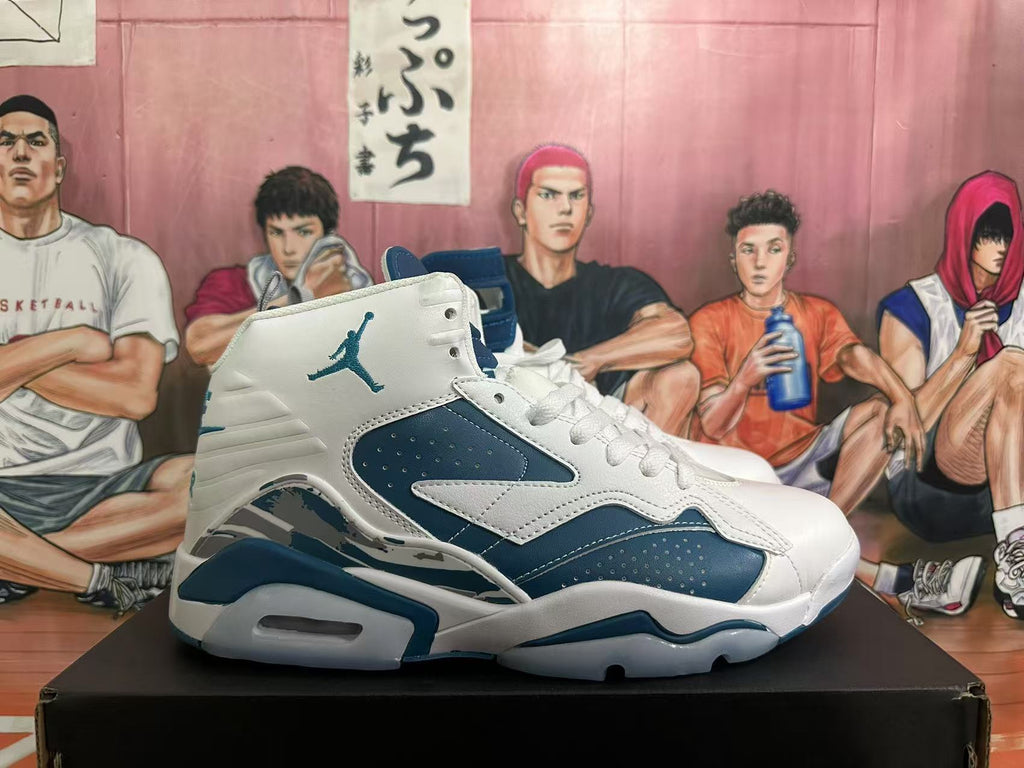 Air Jordan 6 White and Blue High-Top Sneakers - product image from the listing.