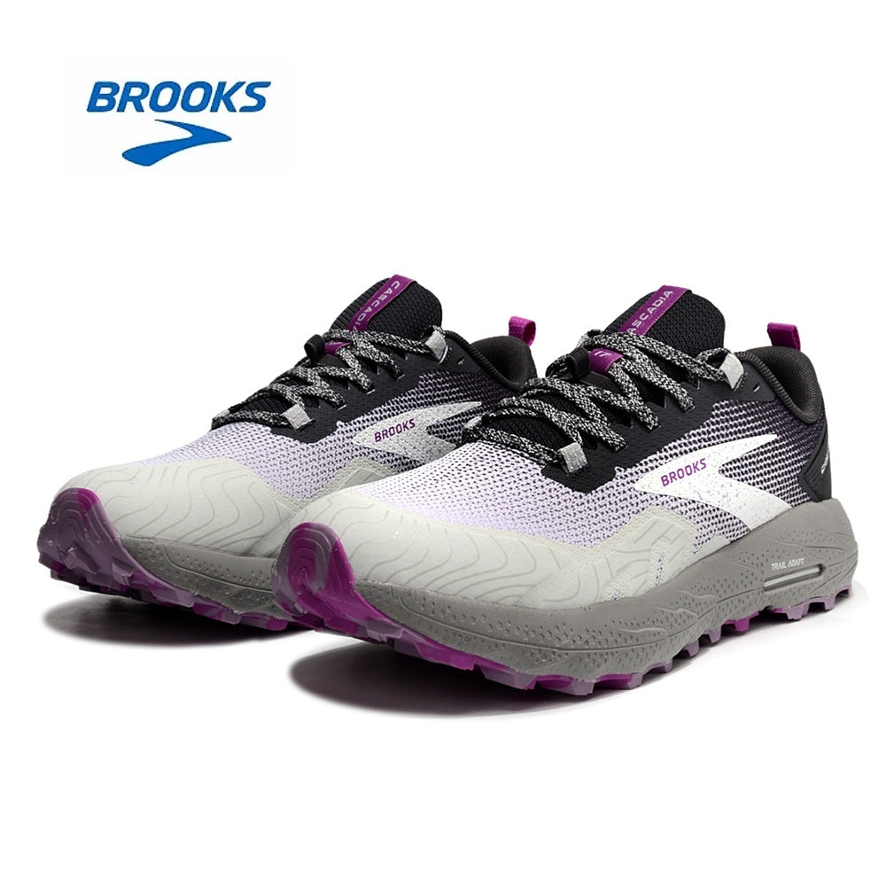 Gray and Purple Brooks Cascadia 17 Trail Running Shoes - product image from the listing.