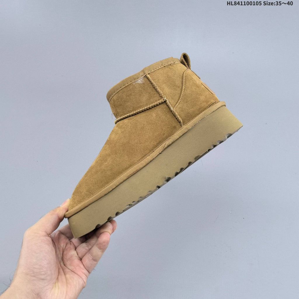 Chestnut UGG-Style Mini Platform Winter Boots - product image from the listing.