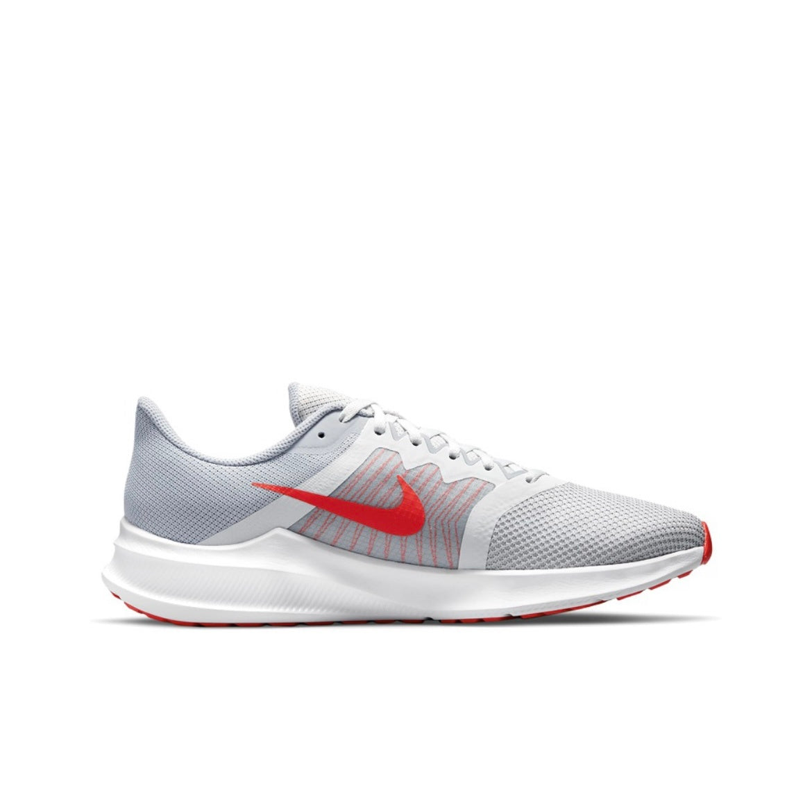 Nike Downshifter 11 Running Shoes in White Red CW3411-004 - product image from the listing.