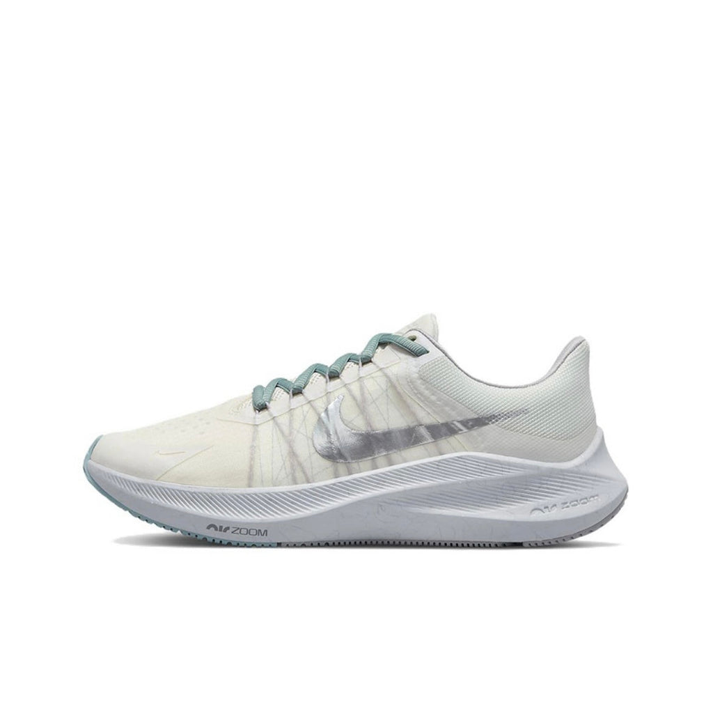 Nike Zoom Winflo 8 Running Shoes in White Silver DA3056-002 - product image from the listing.