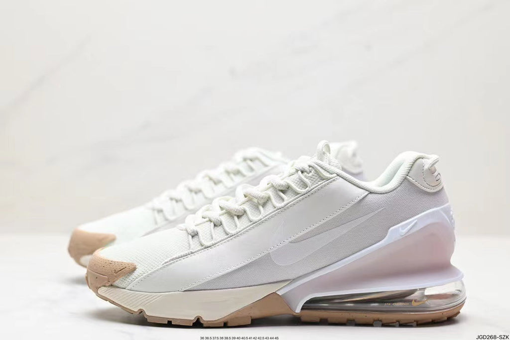 Khaki and White Nike Air Max 270 React ENG Sneakers - product image from the listing.