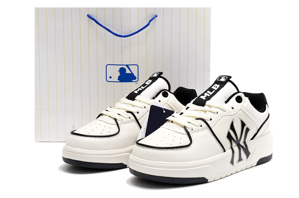White and Black MLB New York Yankees Low-Top Sneakers - product image from the listing.