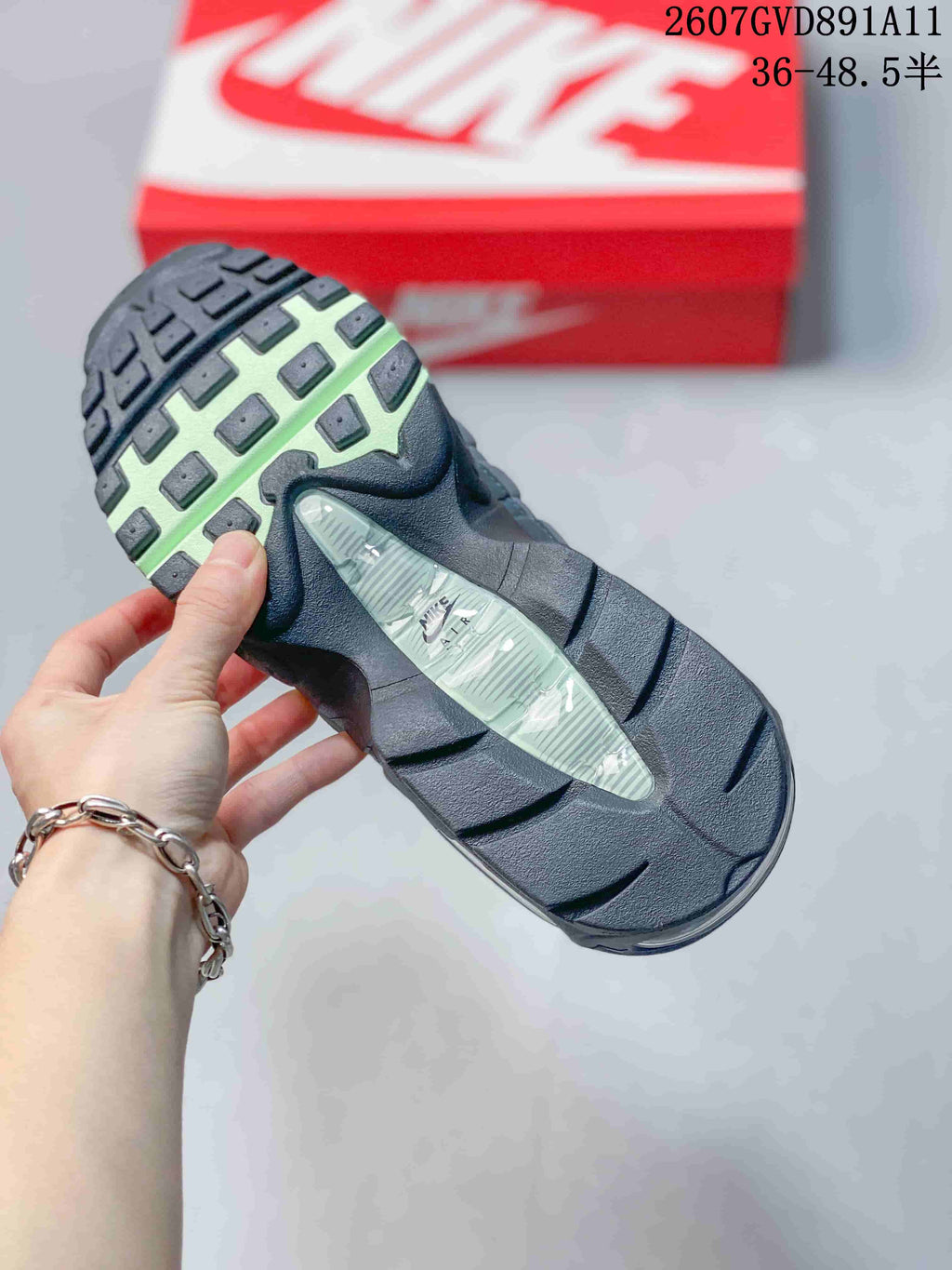 Nike Air Max 95 OG Sneakers in Gray Black Green 2607GVD891A11 - product image from the listing.