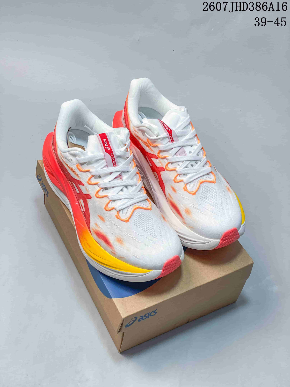 ASICS SUPERBLAST 3 Running Shoes in White Red Yellow 1013A188-003 - product image from the listing.
