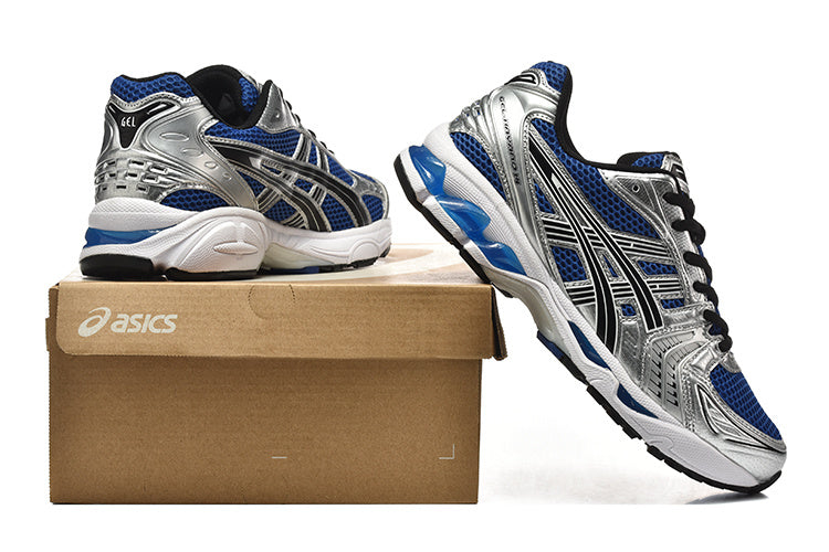 ASICS Gel-Kayano 14 Sneakers in Silver Blue Black - product image from the listing.