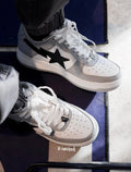 Gray and White BAPE STA Low Sneakers - product image from the listing.