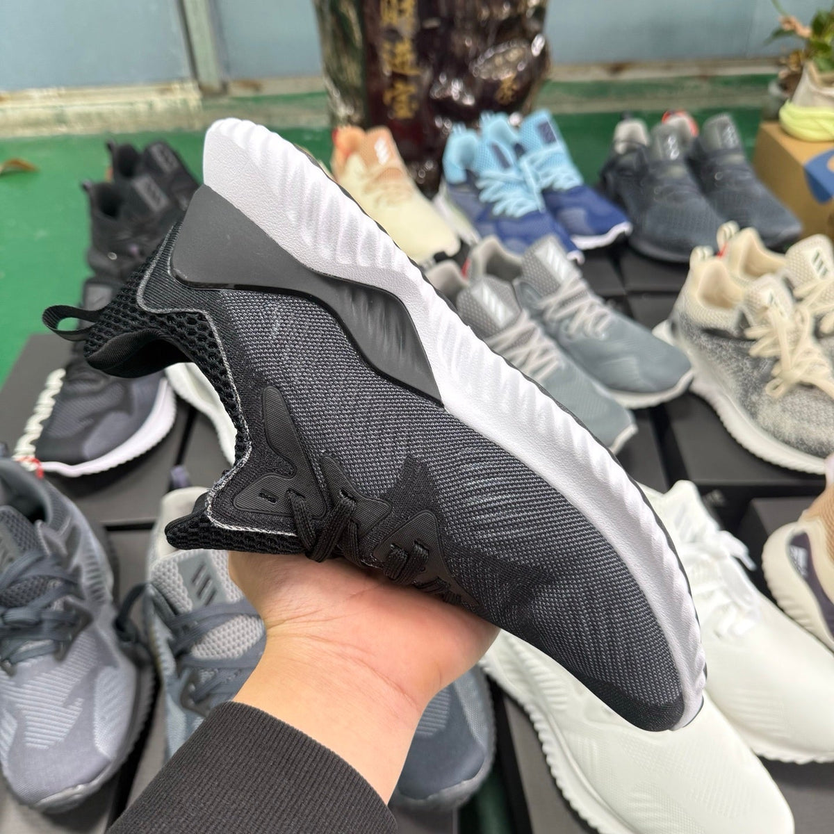 adidas Alphabounce HP AMSM Sneakers in Black and White - product image from the listing.
