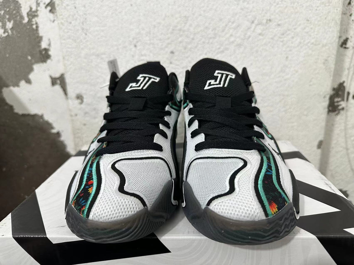 Jordan Luka 1 Basketball Footwear Black White Green Floral - product image from the listing.