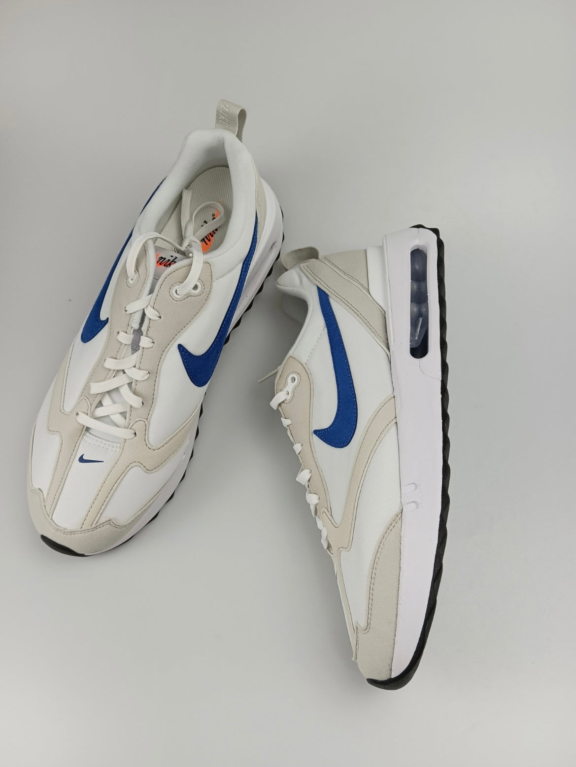 Nike Air Max Dawn Sneakers in White Blue DJ3624-100 - product image from the listing.