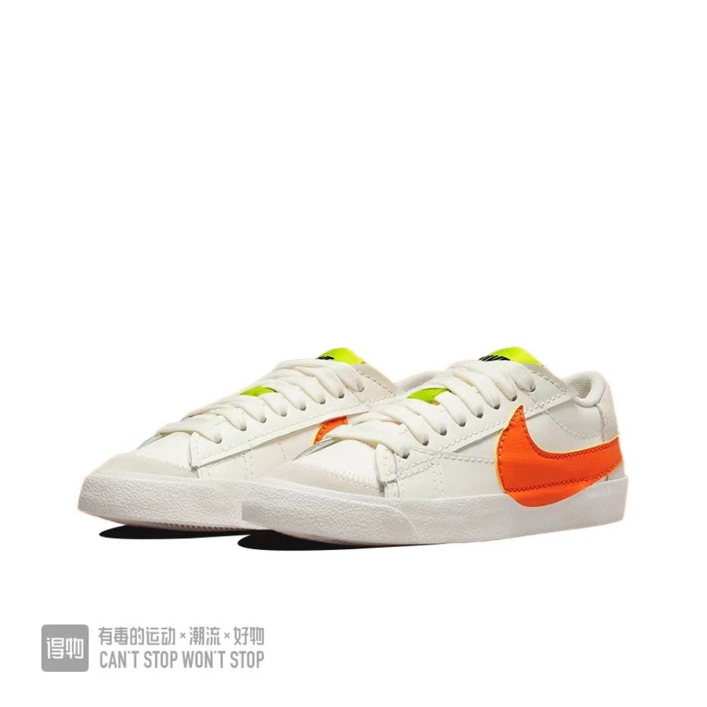 Nike Blazer Low 77 Sneakers in White Orange Volt - product image from the listing.