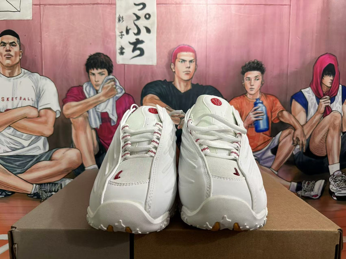 White and Red Sculpted Trainers - product image from the listing.