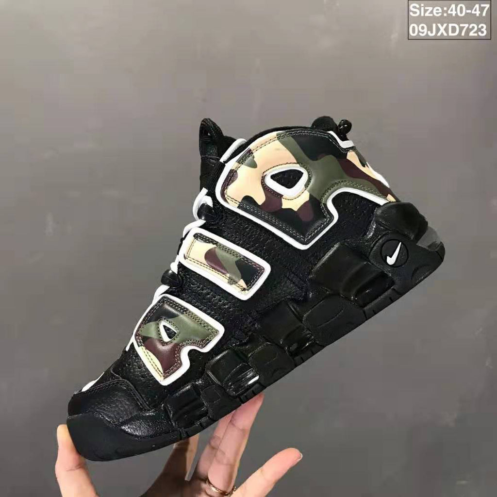 Nike Air More Uptempo Black Camo Trainers 09JXD723 - product image from the listing.