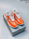 Prada America's Cup Orange Low-Cut Lace-Up Sneakers - product image from the listing.