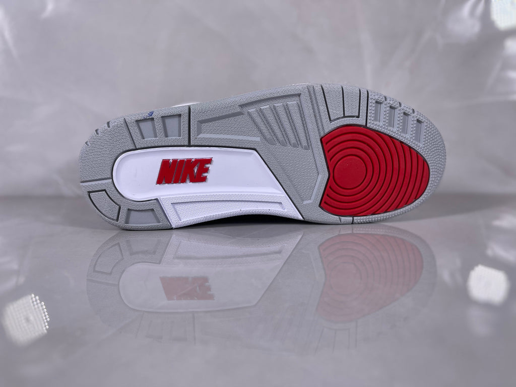 White Blue Elephant Print Sneakers - Nike Air Jordan 3 - product image from the listing.