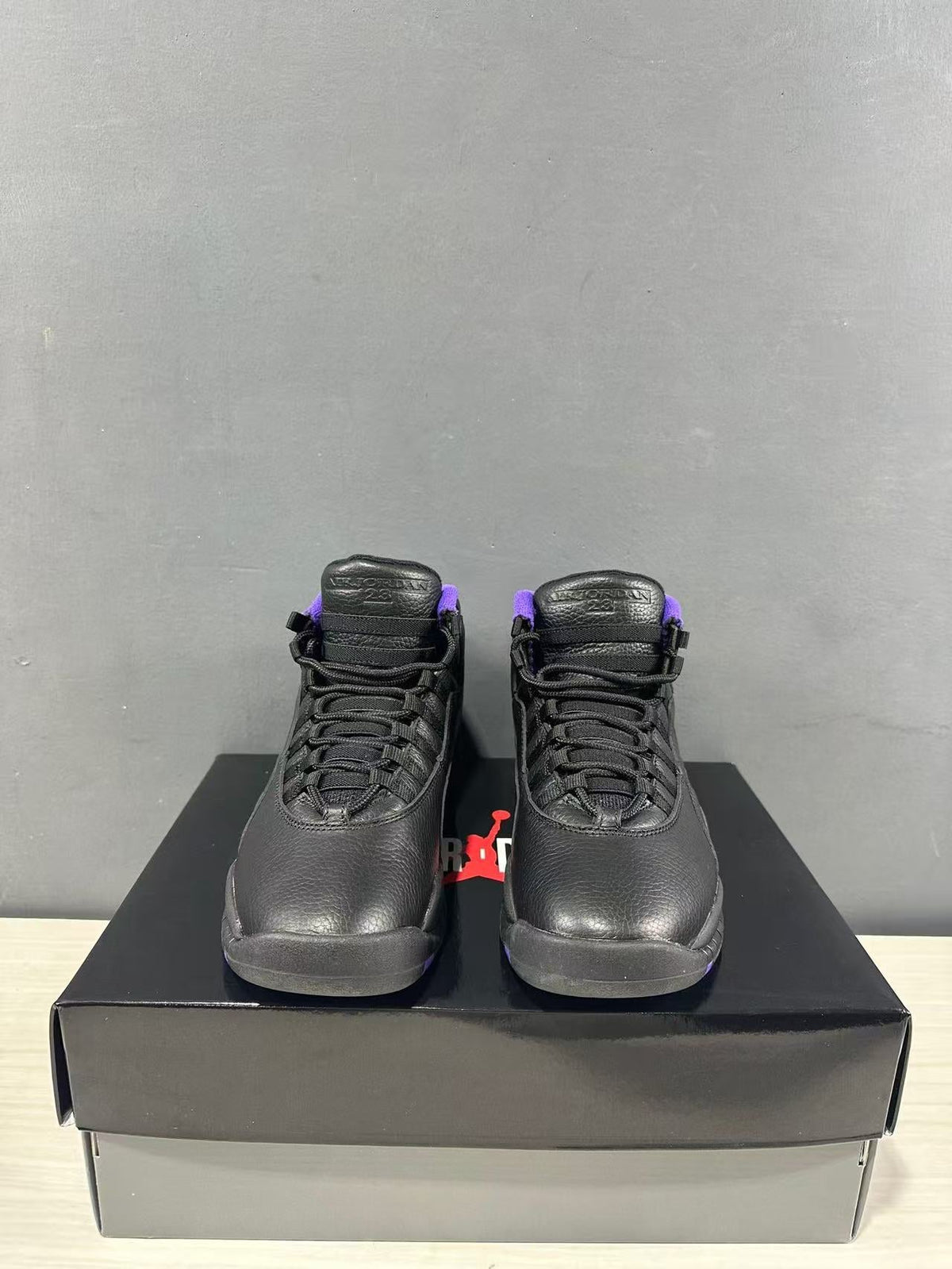 Air Jordan 10 High-Top Sneakers Black Purple 130209-051 - product image from the listing.