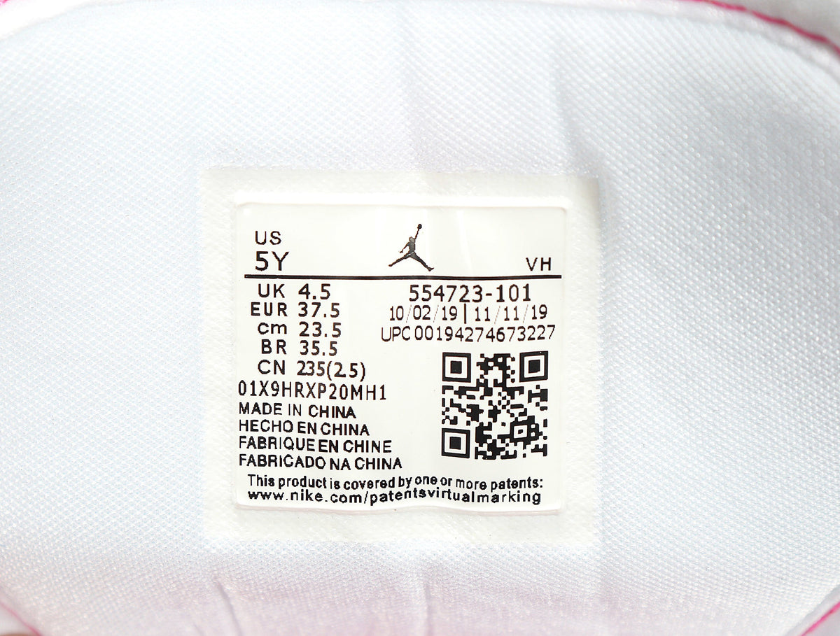 White Pink Sneakers Style - Jordan 1 Low 554723-101 - product image from the listing.