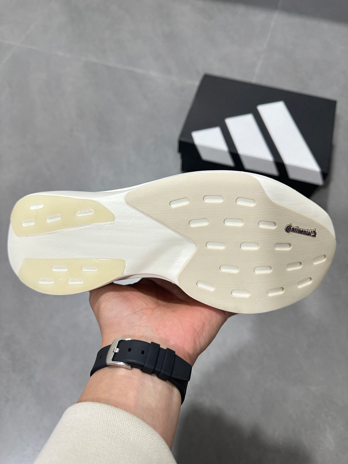 White and Burgundy Adidas Lightstrike Pro Running Shoes - product image from the listing.