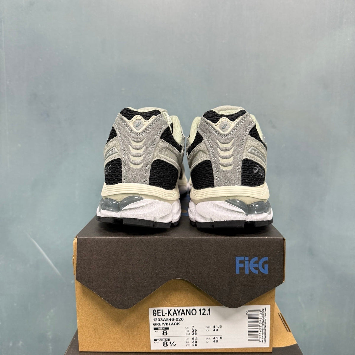 ASICS GEL-KAYANO 12.1 Sneakers in Grey Black 1203A846-020 - product image from the listing.