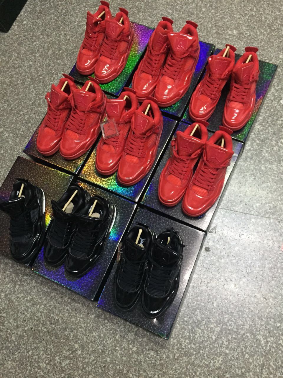 Air Jordan 4 Black Glossy Sneakers - product image from the listing.