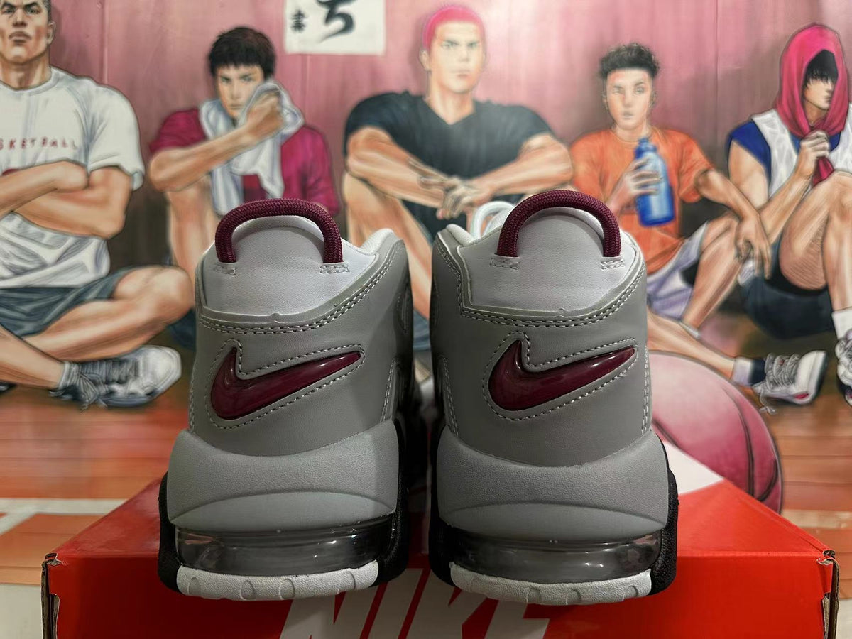 Nike Air More Uptempo Basketball Sneakers in White Grey - product image from the listing.