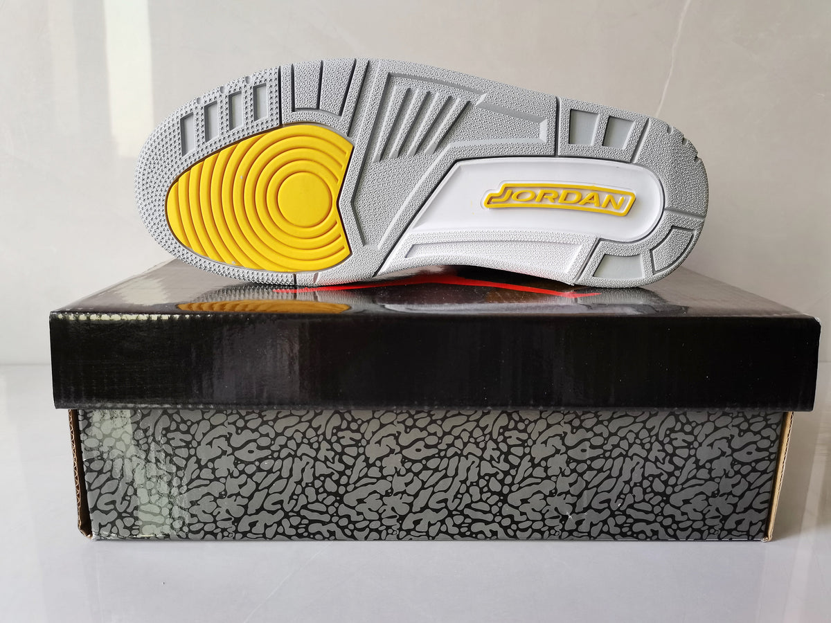 Air Jordan 3 Retro White Yellow Sneakers - product image from the listing.