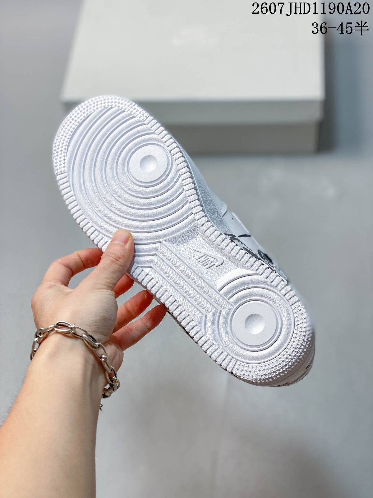 Nike Air Force 1 '07 Low White Graphic Trainers 2607 JHD1190A20 - product image from the listing.