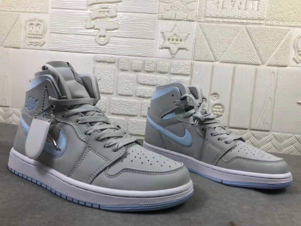 Air Jordan 1 WMNS High Zoom Grey Blue Sneakers - product image from the listing.