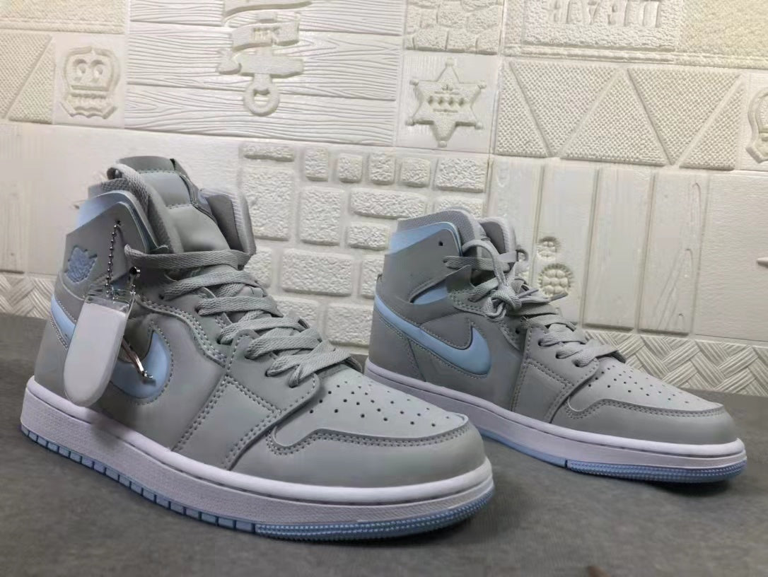 Air Jordan 1 WMNS High Zoom Grey Blue Sneakers - product image from the listing.
