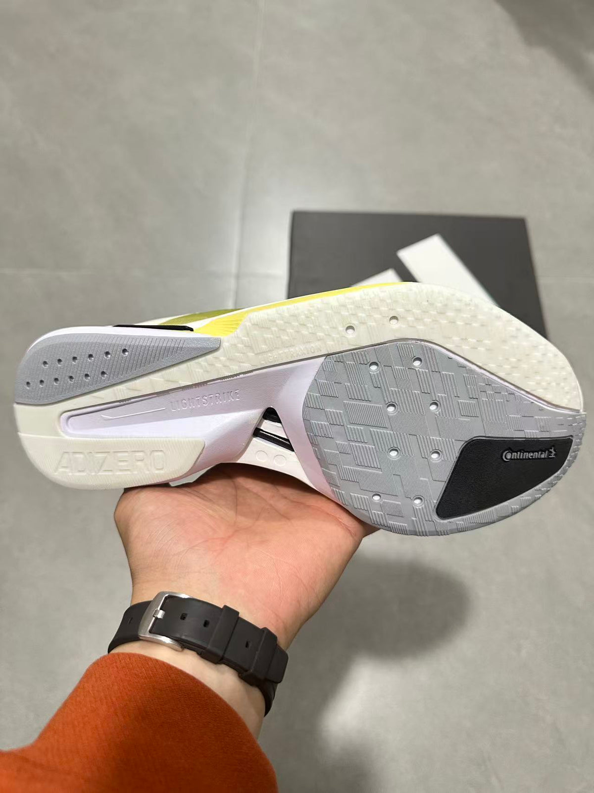 adidas Lightstrike Pro Running Shoes in White Green - product image from the listing.