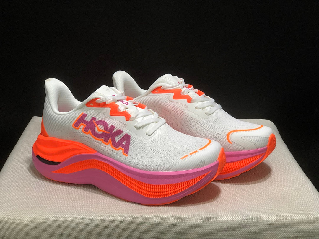White, Orange & Pink - HOKA Skyward X Running Shoes - product image from the listing.
